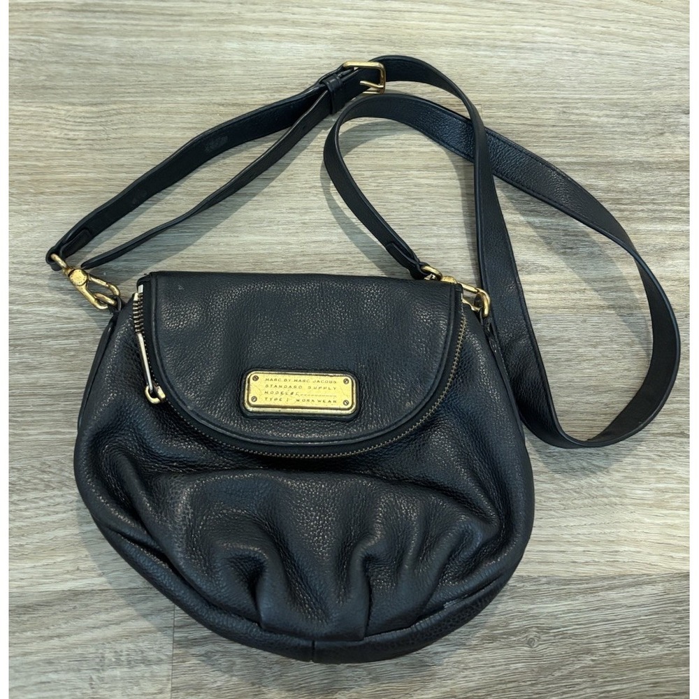 Marc by Marc Jacobs Natasha crossbody bag 100% Cow Leather black pebbled Work